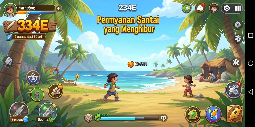 Tampilan gameplay 234E yang menyenangkan dan penuh warna.