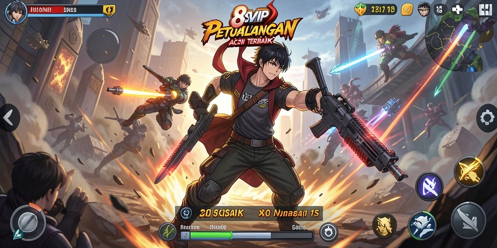 Tangkapan layar dari gameplay seru 8SVIP yang menampilkan aksi karakter anime.