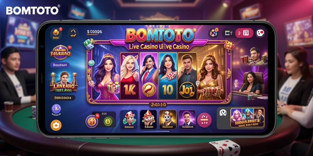 Tampilan gameplay Live Casino yang mendebarkan di BOMTOTO.