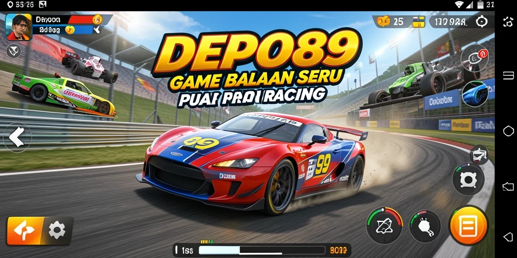 Screenshot DEPO89 menunjukkan aksi balapan yang mendebarkan.