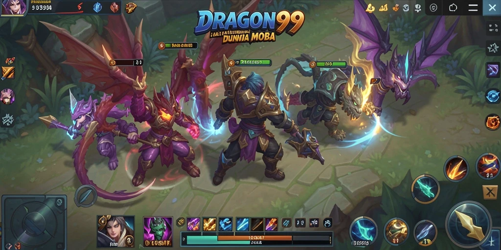 Tangkapan layar menampilkan aksi seru dalam permainan MOBA.