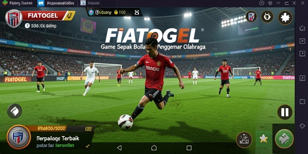 Tangkapan layar menunjukkan momen mendebarkan dalam permainan sepak bola FIATOGEL.