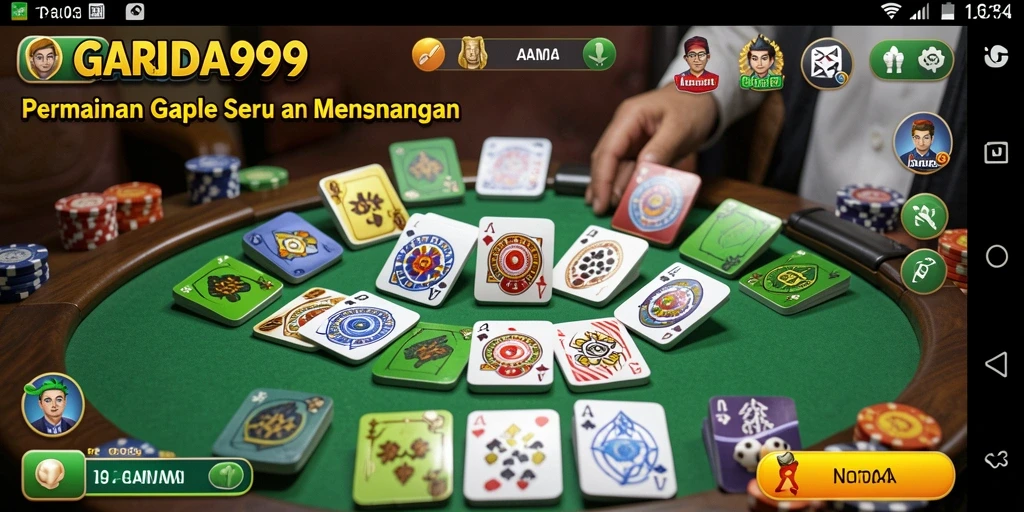 Tampilan gameplay Gaple yang seru dan interaktif dari GARUDA999.