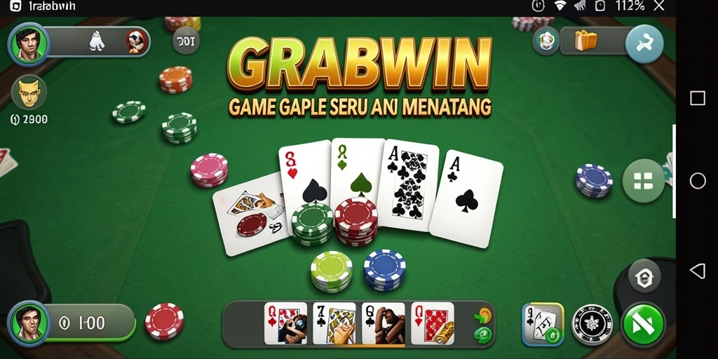 Screenshot gameplay GRABWIN yang menampilkan serunya permainan Gaple.