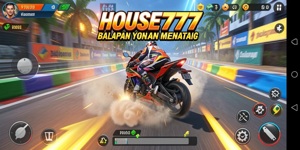 Tampilan gameplay balapan motor yang seru dan kompetitif.