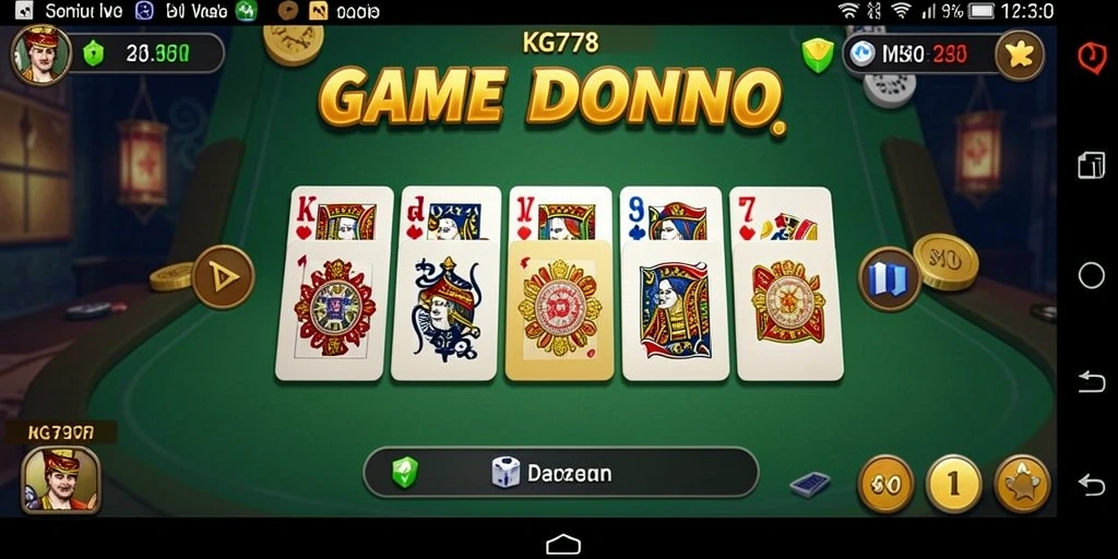 Screenshot KG778 menunjukkan gameplay seru Domino dengan teman.