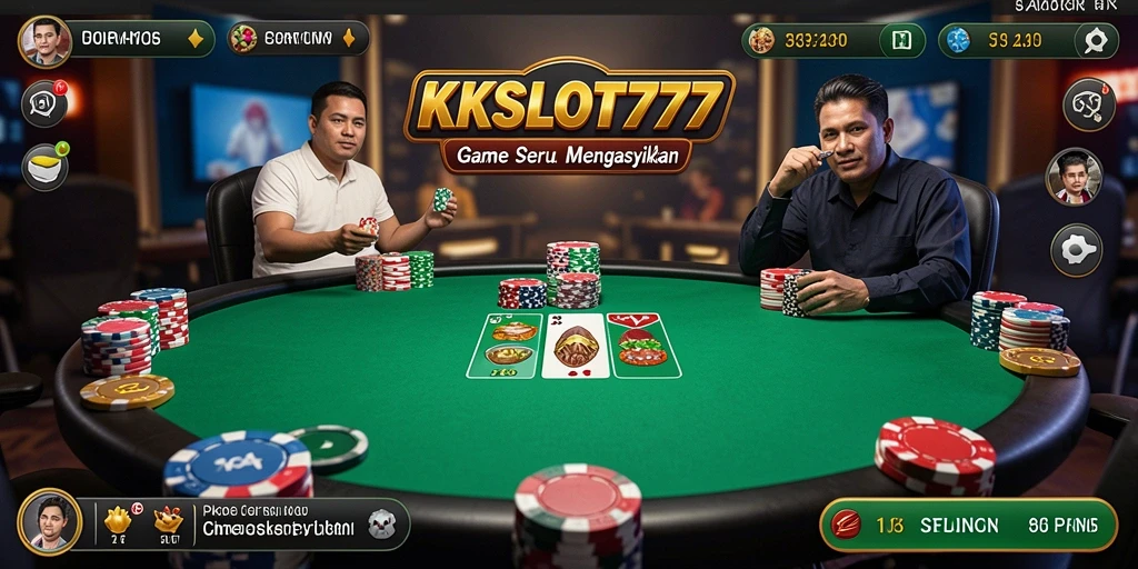 Screenshot gameplay KKSLOT777 menampilkan aksi seru permainan Poker.