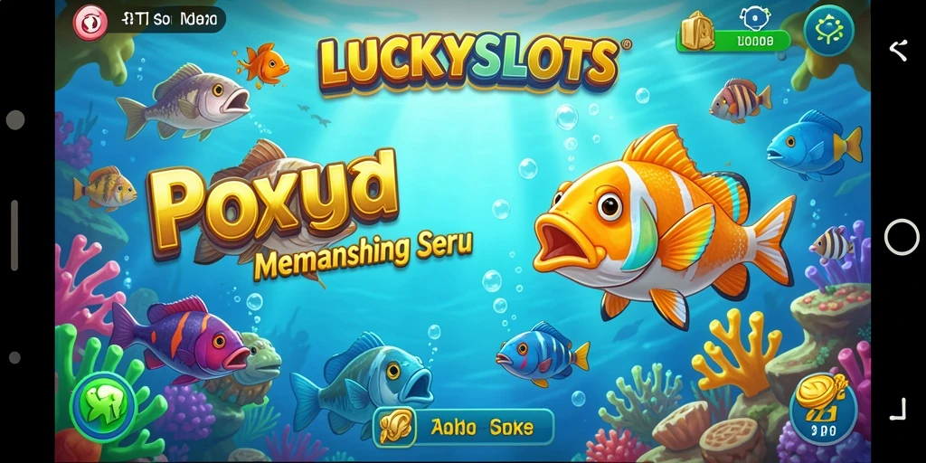 Tampilan gameplay LUCKYSLOTS yang menampilkan aksi memancing seru.