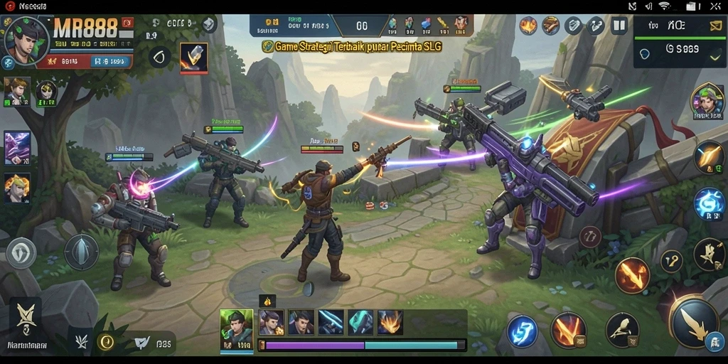 Tampilan gameplay menegangkan dalam MR888 sebagai game SLG.