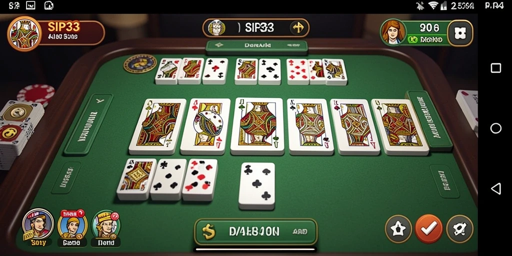 Tampilan gameplay SIP33 yang seru dalam permainan Domino.