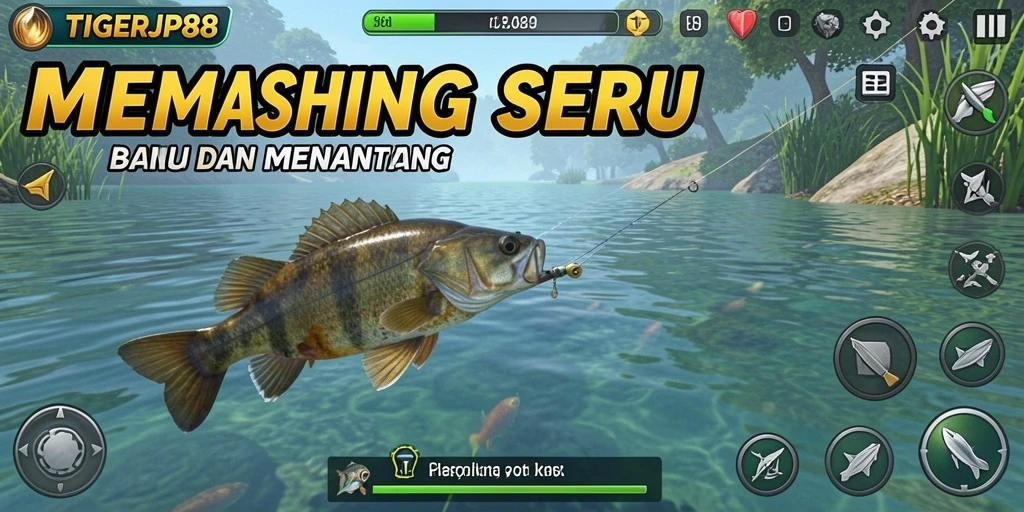 Tampilan gameplay memancing yang mendebarkan di TIGERJP88