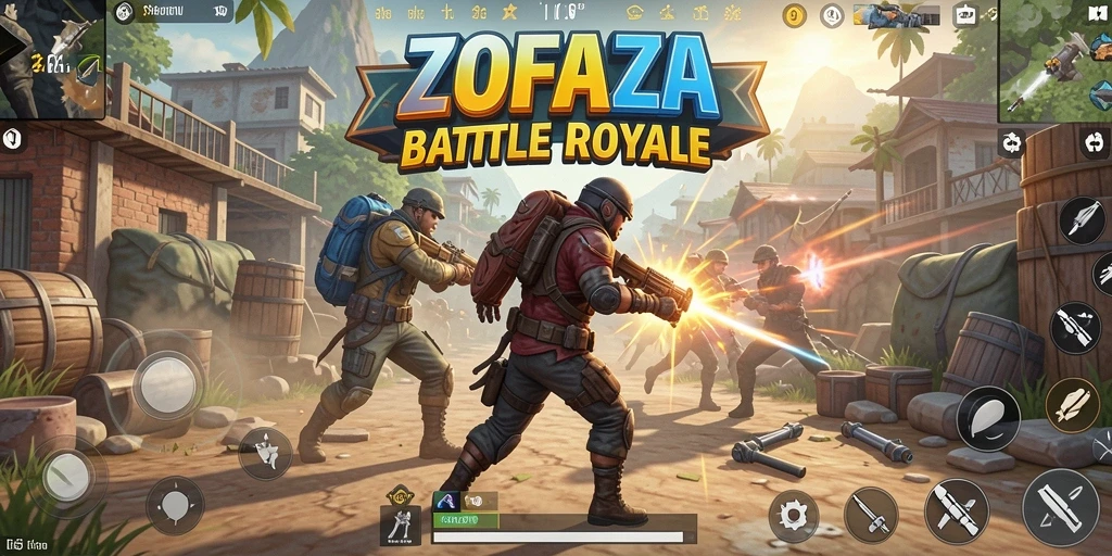Gameplay seru ZOFAZA dalam pertarungan Battle Royale.